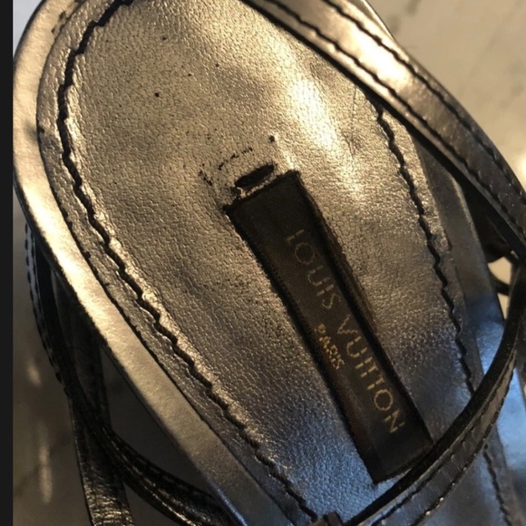 Louis Vuitton silver wedge sandals - Picture 6 of 8